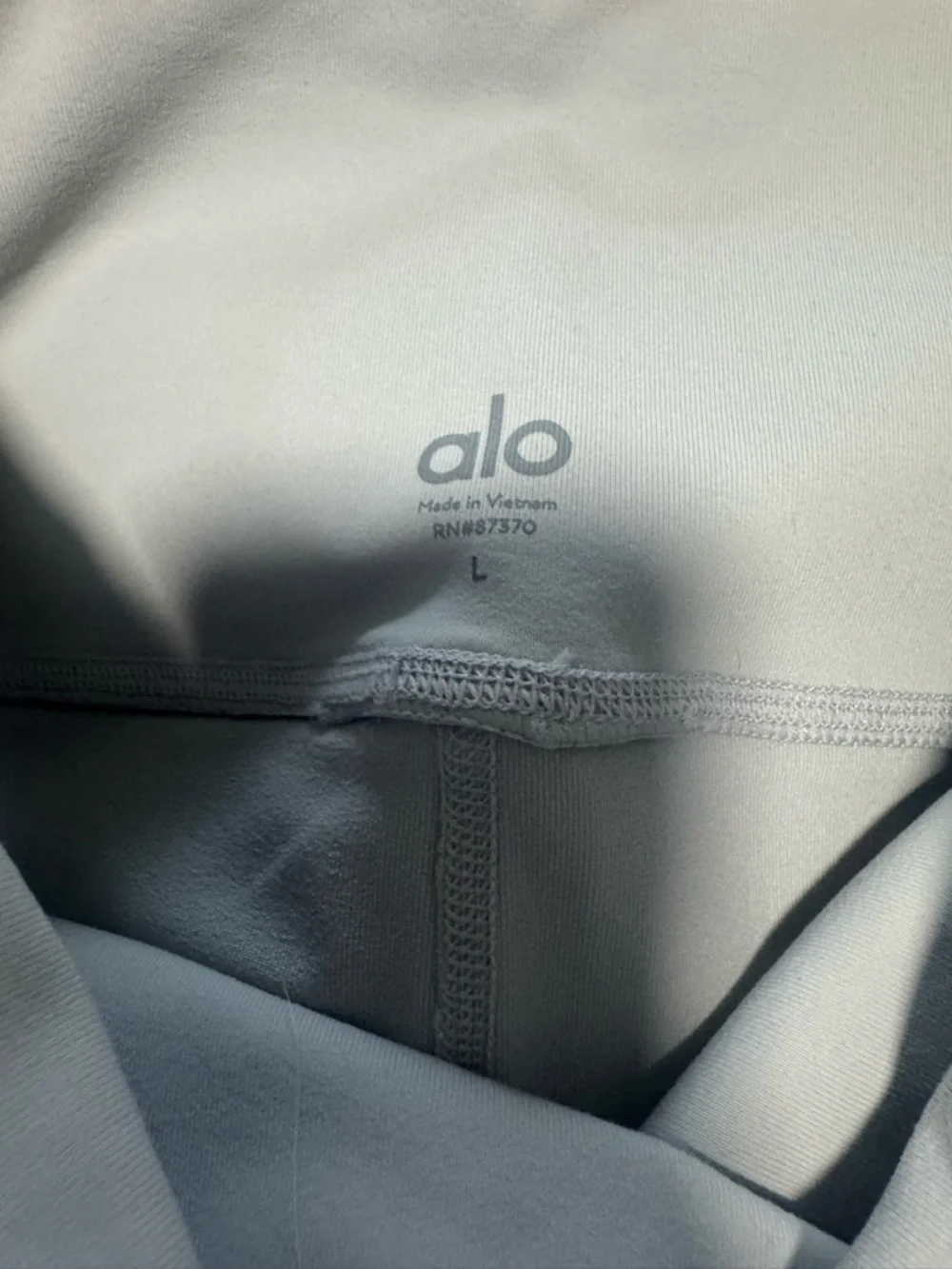 ALO Yoga High Waist Moto Leggings in Alloy Light Gray Size Large